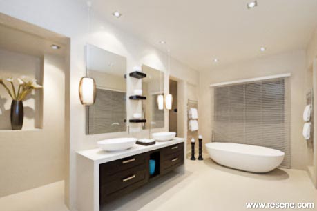 A modern white bathroom