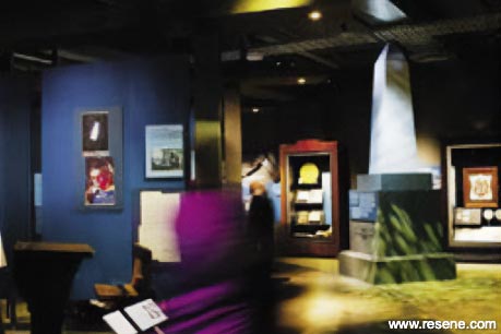 Puke Ariki Museum - blue interior