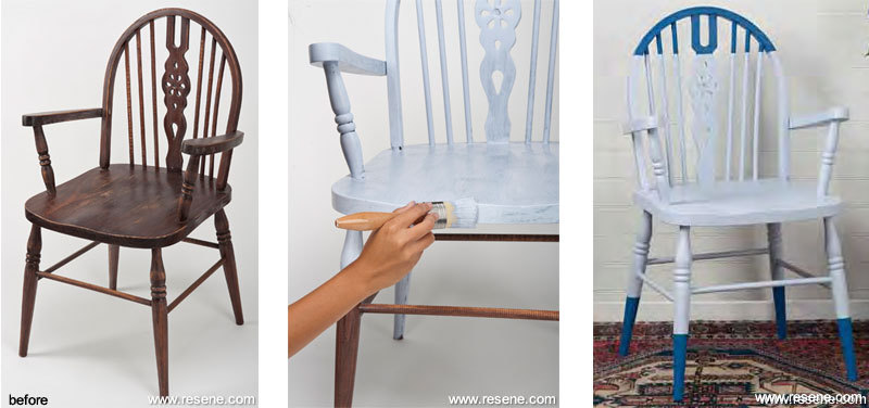 Refurbishing timber chairs with paint and colour