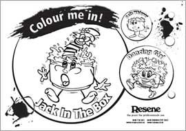 Kids colouring in activity page 