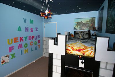 Funky castles themed kid's bedroom
