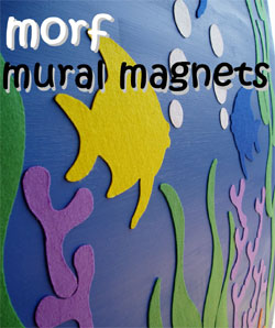 Resene Magnetic Magic painted wall decorated with Morf Mural Magnets