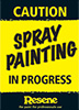 Spray painting in progress signs