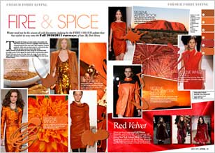 Fire and spice – fiery colour palette from Apparel magazine