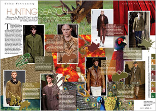 Menswear for Winter 2011 gets a subtle dose of colour with earthy tones inspired by hunting attire