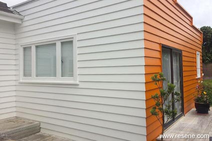Orange and black home entryway 2