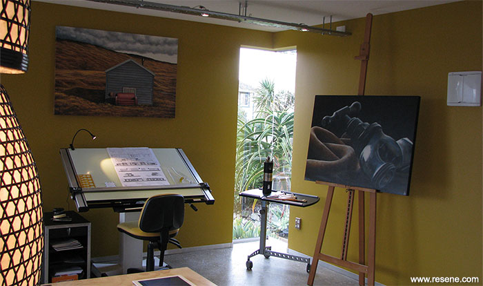 Hunter Architecture  gallery showroom with easel