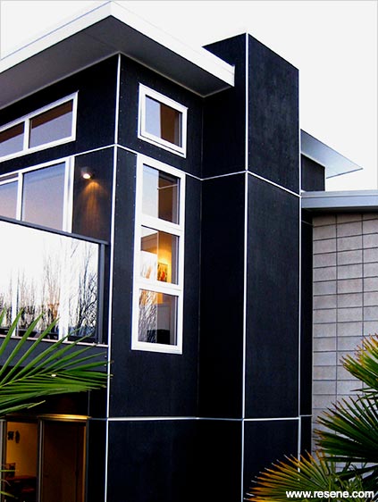 Modern black beach house