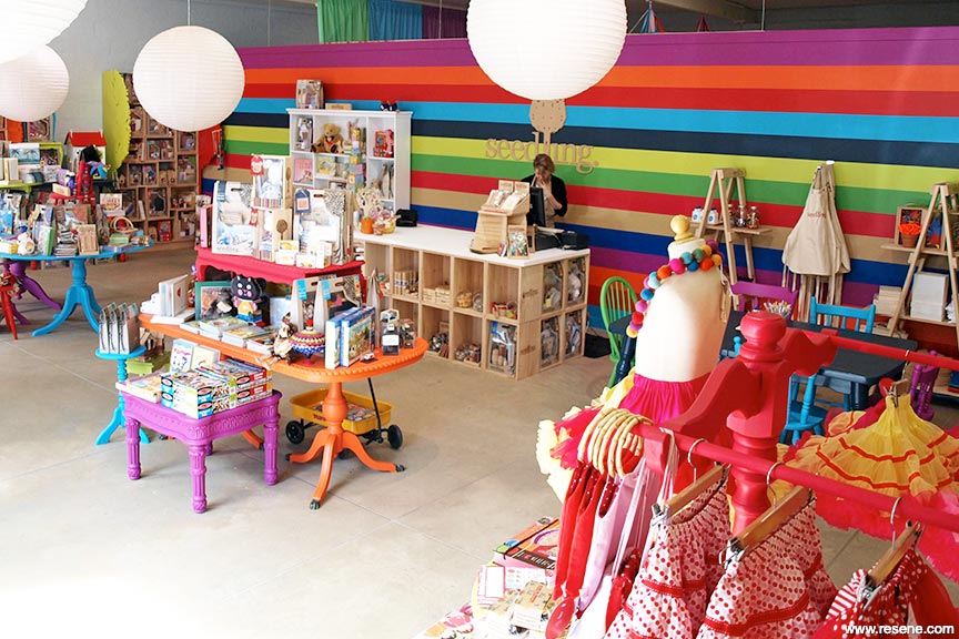 Colourful store interior