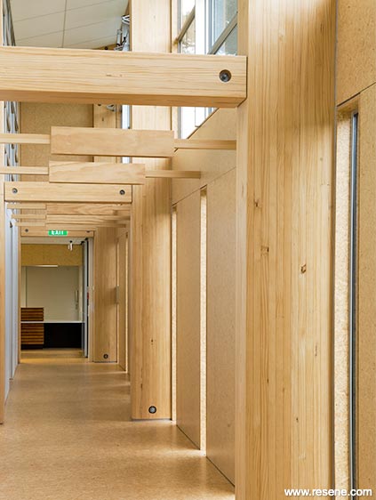 Timber panelled hallway