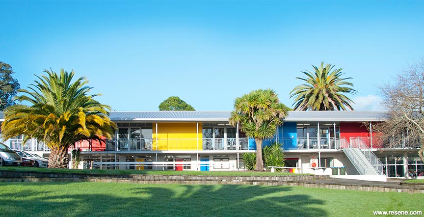 Bright and colourful school exterior