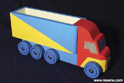 Painted wooden toy truck 2