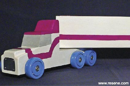 Painted wooden toy truck 3