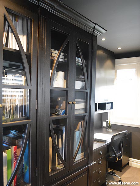 Black office cabinetry
