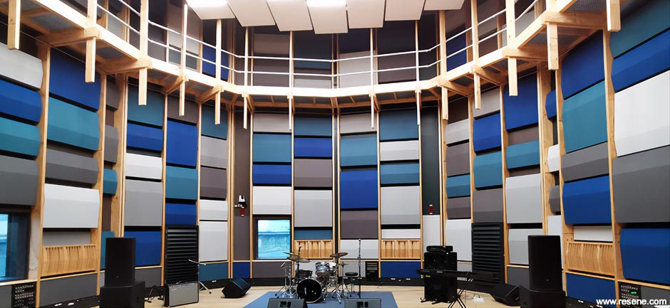 Colourful recording studio
