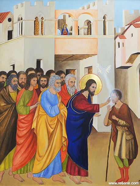 Jesus Heals the Blind Man painting