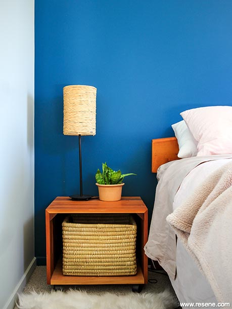 Light and dark blue bedroom