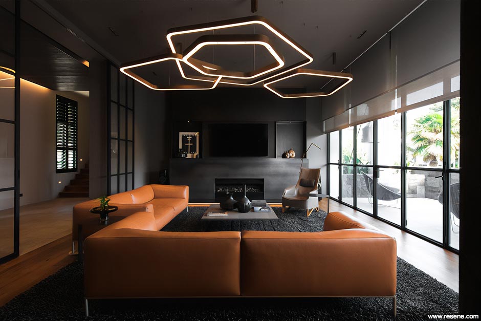 A modern black lounge