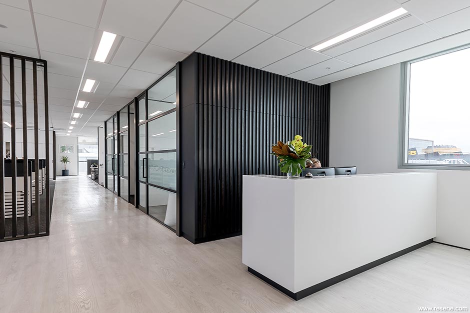 Black and white office reception