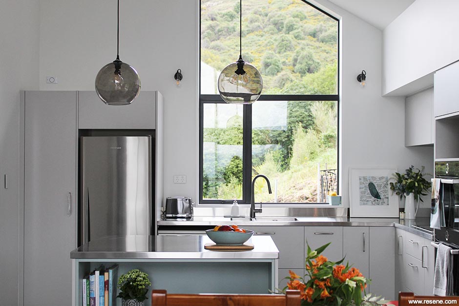Modern grey white kitchen