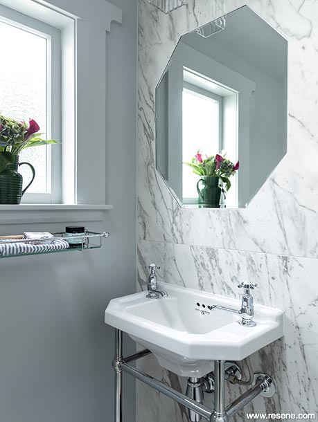 White and marble bathroom