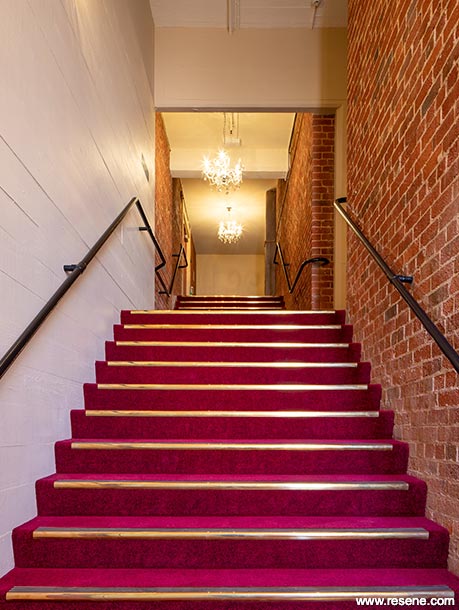 Red and gold staircase