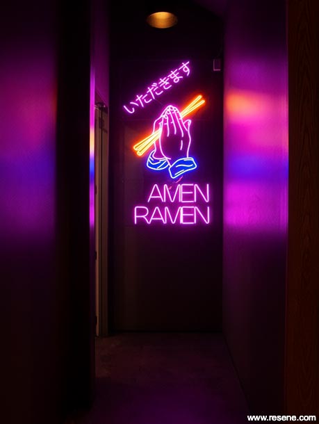 Neon restaurant sign