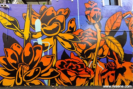 Turpentine blossom mural - street art 2