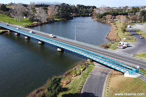 Wairoa River Bridge - overhead view
