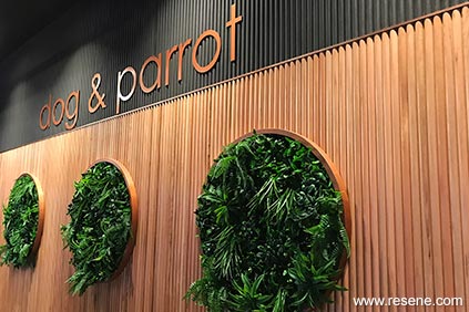 Dog and Parrot Tavern - signage, wall detailing