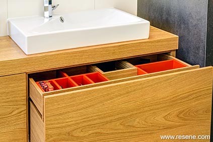 Bathroom drawer detail
