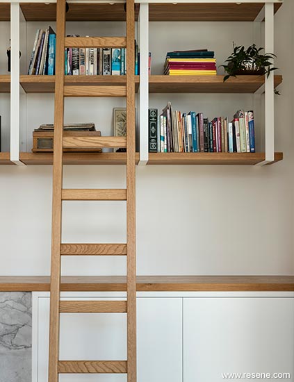 Detail of shelves and ladder