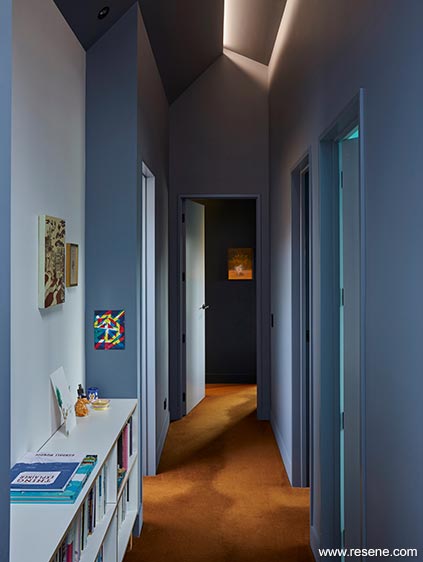 Blue hallway