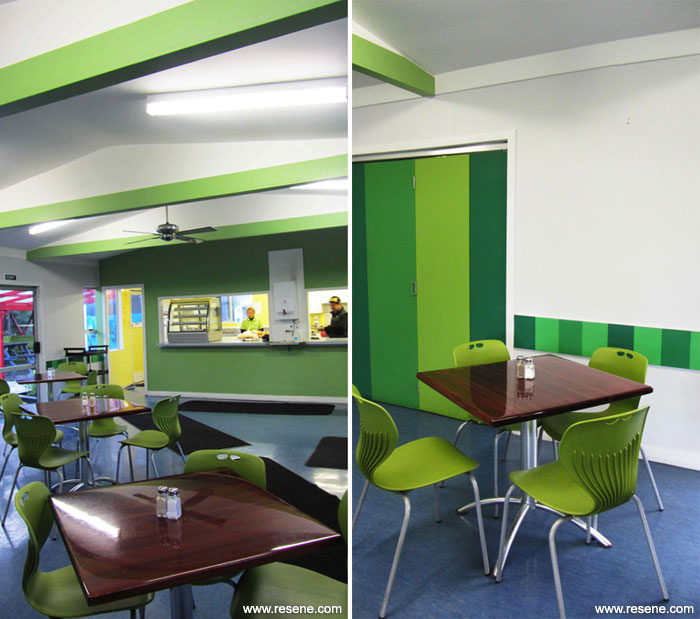 Green canteen interior