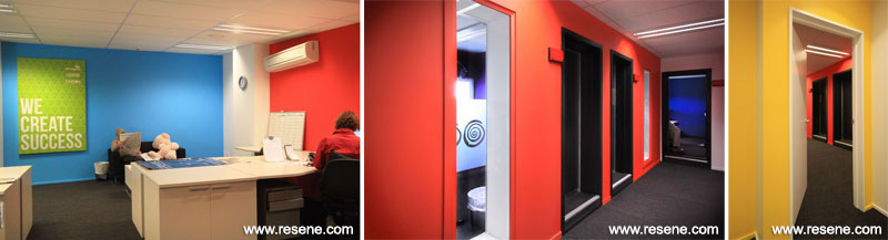 The Radio Network Christchurch - colourful office interior