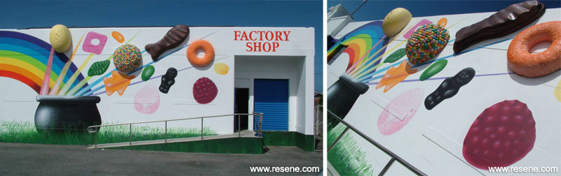 Rainbow Confectionery - bright and vibrant exterior