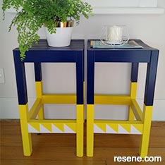 Give a new look to wooden stools