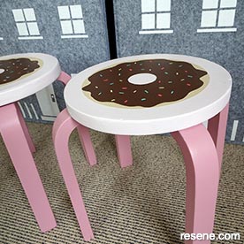 Paint a wooden stool