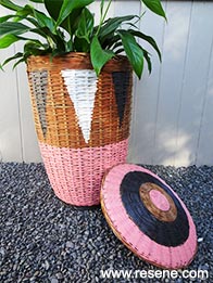 Paint a tribal pot plant basket