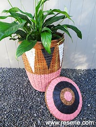 Paint a tribal pot plant basket