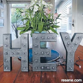 Make some decorative marquee letters with lighting