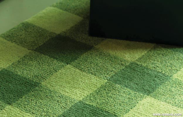 Green plaid rug