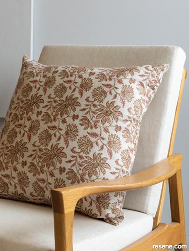 Cushion design softens the block palette.