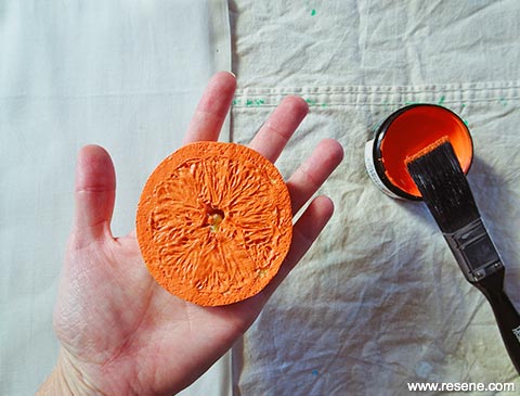 Paint an orange