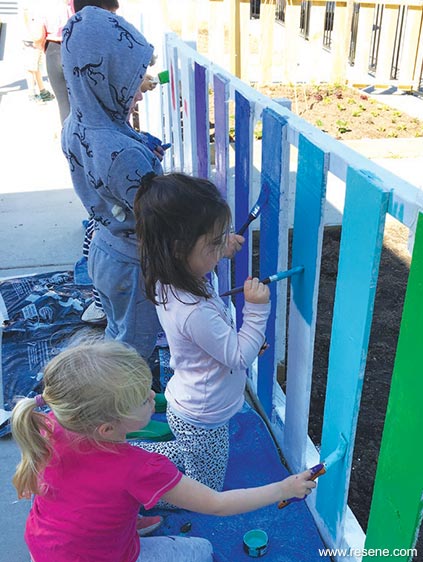 Children painting colours