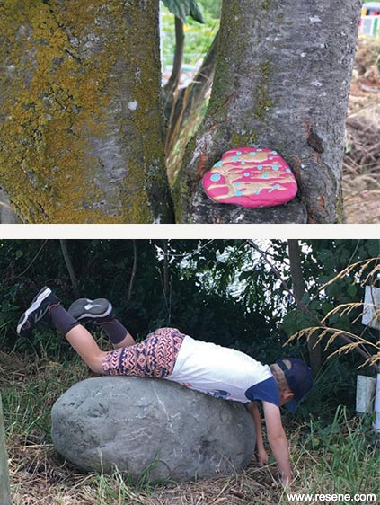 Hide your painted rock in a park