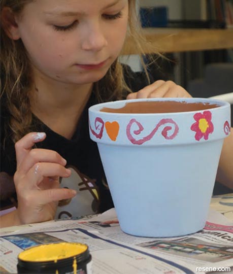 Painting pots with your kids