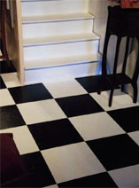 Paint a checkerboard floor