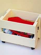 Paint a wooden box to make a cool storage box