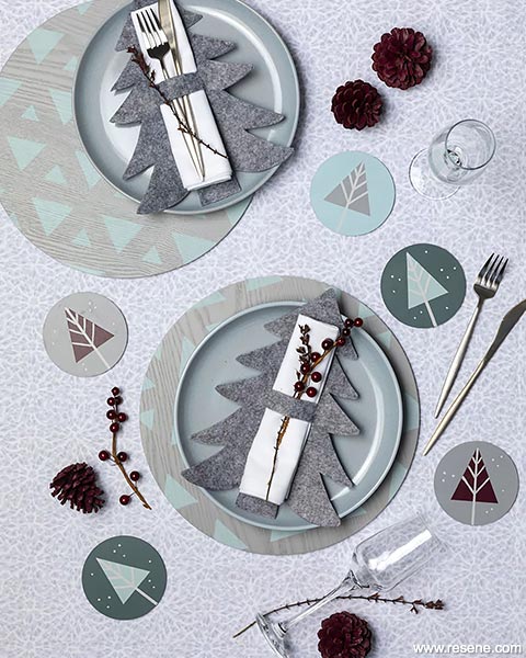 Make an table setting for your table - coasters, placemats and cutlery holders